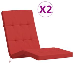 vidaXL Deck Chair Cushion Set of 2 Red Oxford fabric (100% polyester)