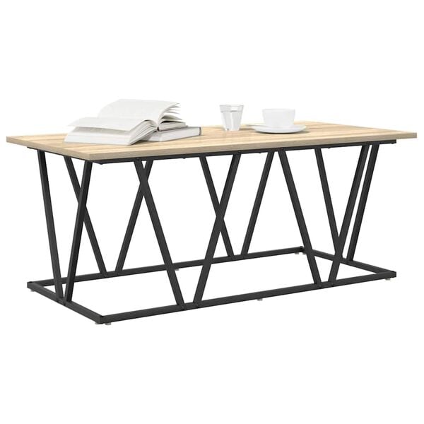 vidaXL Coffee Table Sonoma Oak 39.37 x 19.69 x 15.75 in