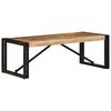 vidaXL Coffee Table Natural Wood Solid Mango Wood, Powder-Coated Iron