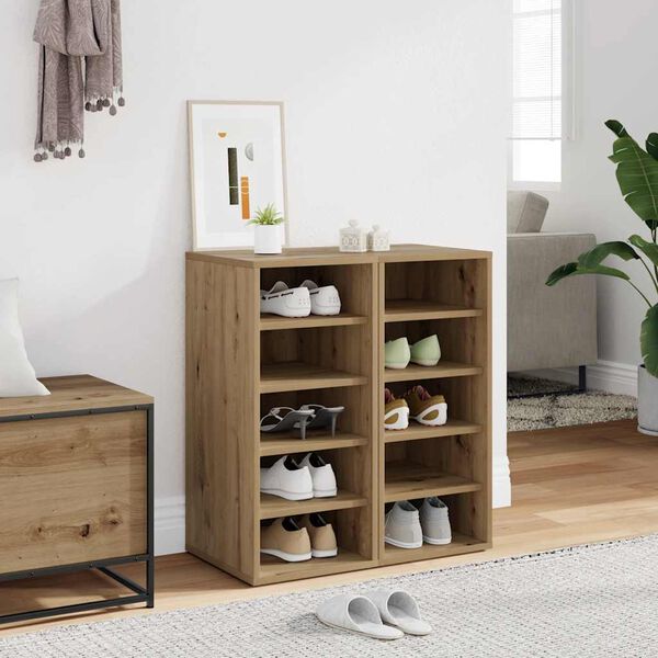 vidaXL Shoe Cabinet Set of 2 Artisan Oak Engineered wood Medium