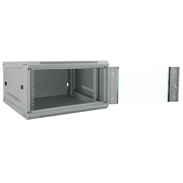 vidaXL Network Cabinet Grey 20.87 x 23.62 x 11.81 in Steel