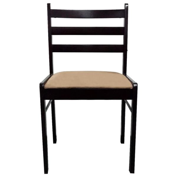 vidaXL Chair Set of 4 Brown Solid rubber wood and polyester Medium