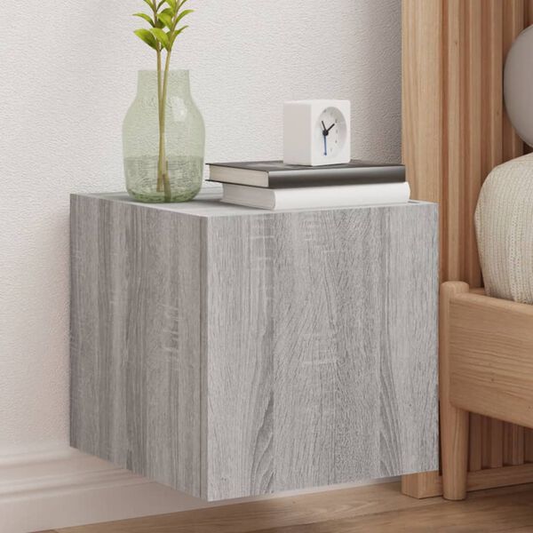 vidaXL TV Wall Cabinet Set of 2 Grey sonoma Engineered wood Medium