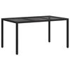 vidaXL Garden Dining Table Black 59.1" x 35.4" x 29.5" Poly rattan
