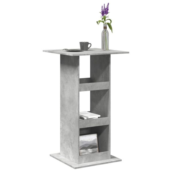 vidaXL Bar Table Concrete grey Engineered wood Tall Bar Table Square