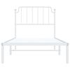 vidaXL Bed Frame White Powder-Coated Steel Single Bed Frame