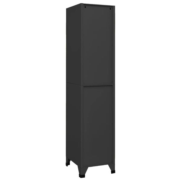 vidaXL Locker Cabinet Anthracite Steel Tall Locker Cabinet Rectangular
