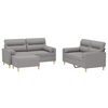 vidaXL 3 Piece Sofa Set with Throw Pillows&Cushions Light Gray Fabric
