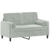 vidaXL 2-seater Sofa Light Gray Velvet, Metal, Textilene, Foam 2-Seater