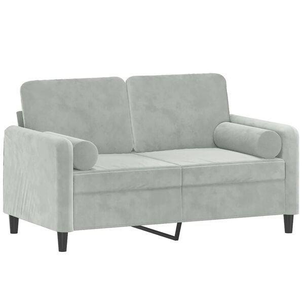 vidaXL 2-seater Sofa Light Gray Velvet, Metal, Textilene, Foam 2-Seater