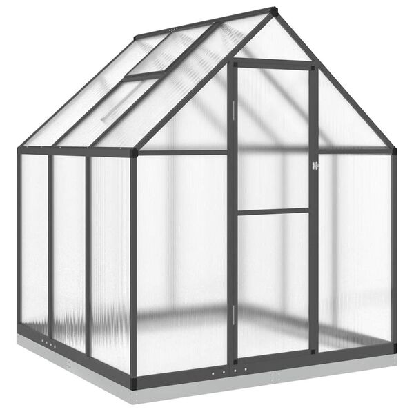 vidaXL Greenhouse Anthracite Aluminum, Polycarbonate, Galvanized Steel