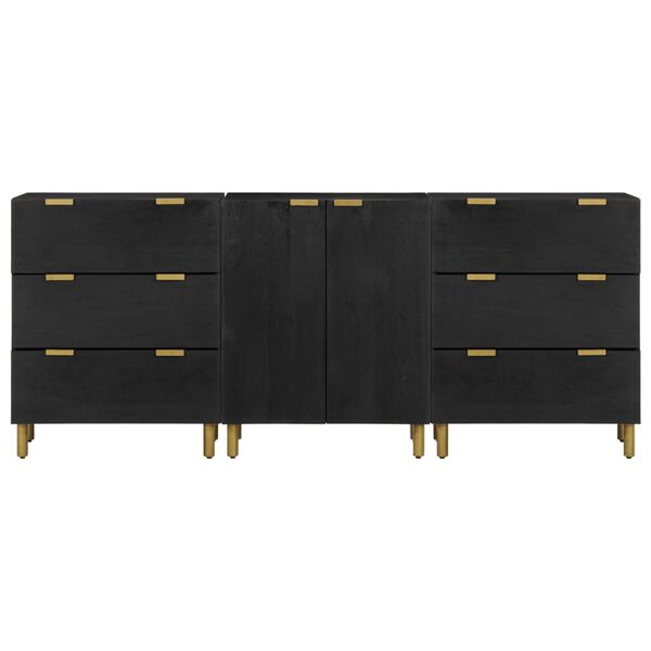 vidaXL Sideboard Black Engineered wood Medium Sideboard Rectangular