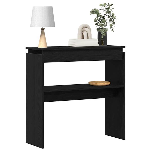 vidaXL Console Table Black Oak 31.50 x 11.81 x 31.50 in