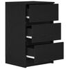 vidaXL Bedside Cabinet Black Engineered wood 15.4x13.8x25.6 in