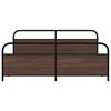 vidaXL Bed Frame Brown Oak Steel King Size Bed Frame Rectangular
