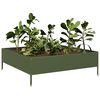 vidaXL Garden Raised Bed Olive green Steel Medium Decorative Inlays