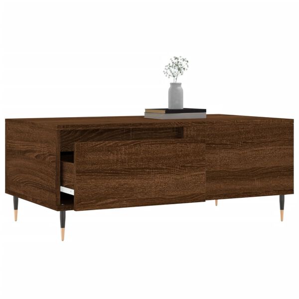vidaXL Coffee Table Brown Oak Engineered wood, Metal Medium Coffee Table