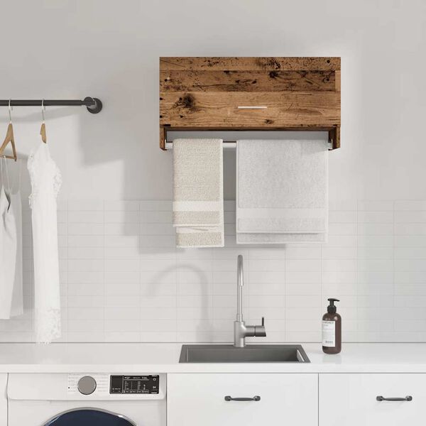 vidaXL Wardrobe Old wood Engineered wood, metal Compact Wardrobe