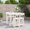 vidaXL Garden Bar Set White Solid pine wood Footrest Garden Bar Set