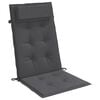 vidaXL Highback Chair Cushion Set of 4 Anthracite
