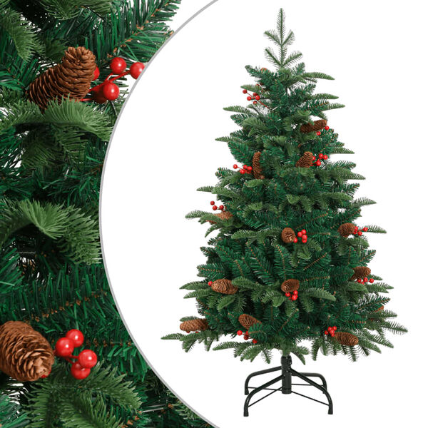 vidaXL Artificial Hinged Christmas Tree Green PVC, PE, iron Medium