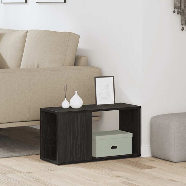 vidaXL TV Cabinet Black Oak Engineered Wood TV Cabinet Rectangular