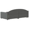 vidaXL Daybed With Trundle Dark Gray Polyester fabric, Metal, Solid wood