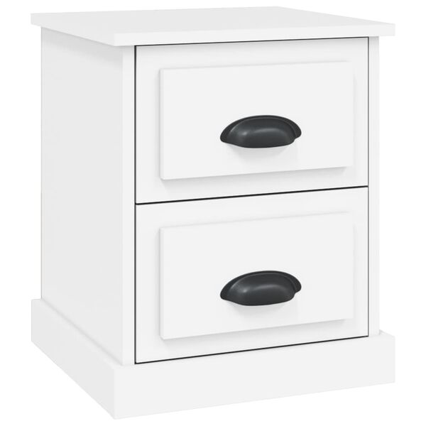 vidaXL Bedside Cabinet White Engineered wood Small Bedside Cabinet