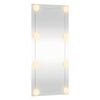vidaXL Wall Mirror With Led Light Transparent Glass 11.8 x 31.5 in