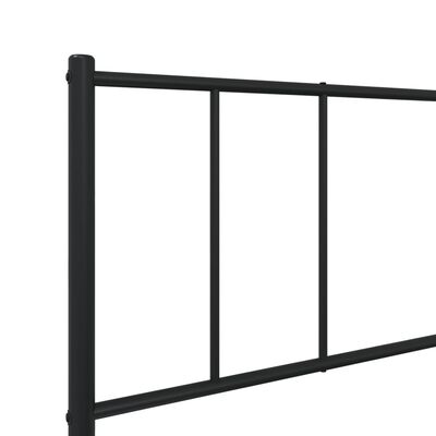 vidaXL Metal Bed Frame with Headboard Black 39.4"x74.8" Twin