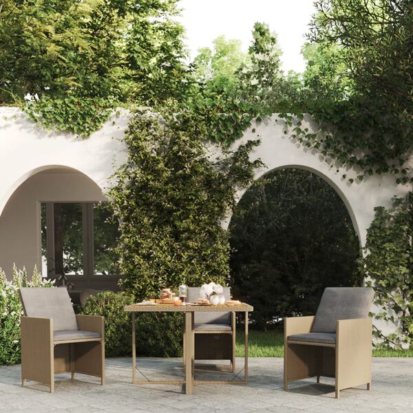 vidaXL Garden Table Beige and black