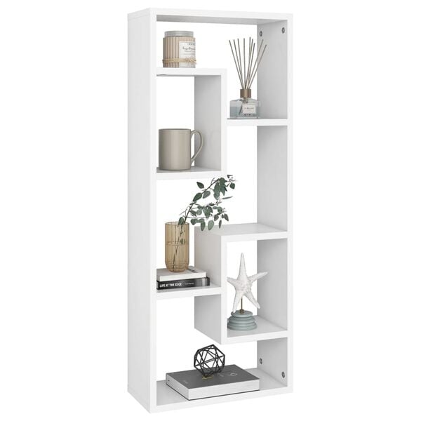 vidaXL Wall Shelf White 14.2x6.3x35.4" Engineered Wood