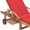 vidaXL Sunlounger Set of 2 Red Solid Teak Wood Standard