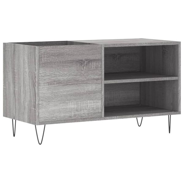 vidaXL Record Cabinet Grey Sonoma Engineered wood and iron Standard