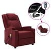 vidaXL Massage Recliner Wine Red Faux Leather