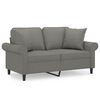 vidaXL 2-seater Sofa Dark grey Fabric (100% polyester), metal, plywood