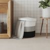 vidaXL Storage Basket White, gray, black 100% cotton Medium Collapsible