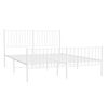 vidaXL Bed Frame White Powder-Coated Steel Double Bed Frame