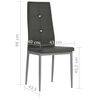vidaXL Dining Chair Set of 2 Grey Faux leather, Wood, Steel Standard