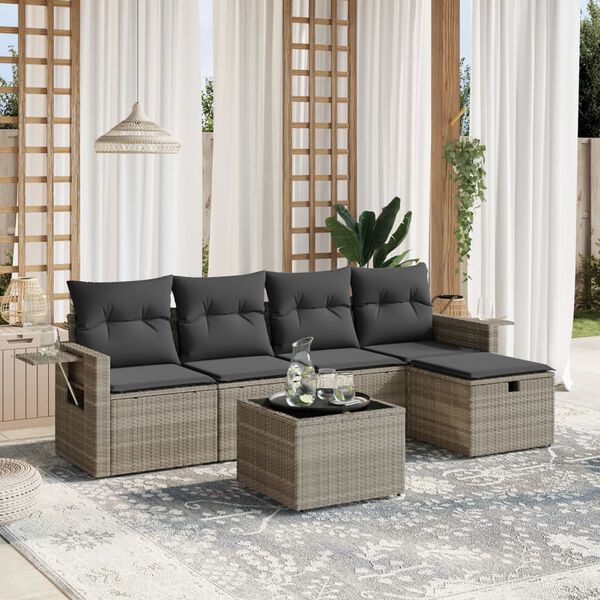 vidaXL Garden Sofa Set Light Grey