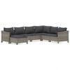 vidaXL Garden Lounge Set Grey PE rattan 7 Piece Set Modular