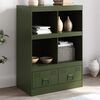 vidaXL Highboard Olive Green Cold-Rolled Steel 26.4x15.4x37.4 in