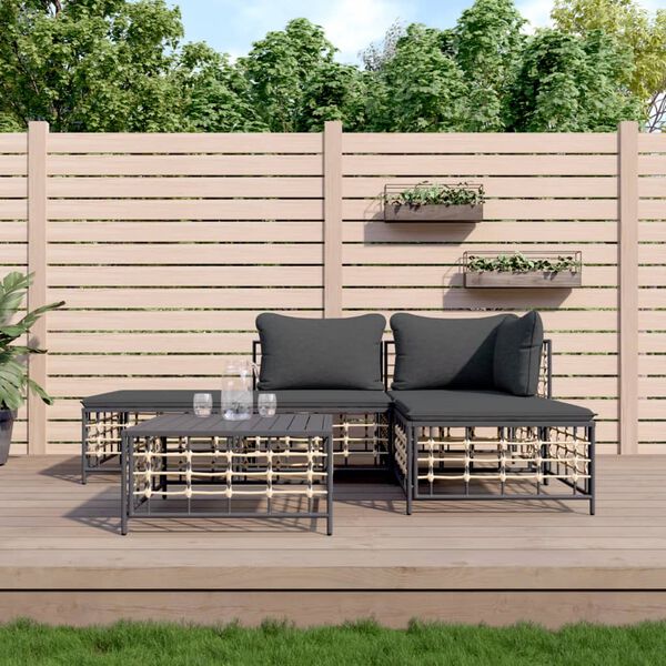 vidaXL Garden Lounge Set Anthracite, Dark Grey