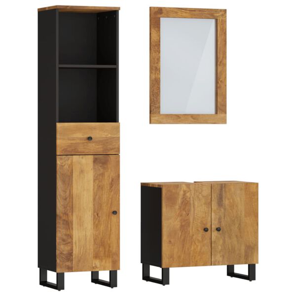 vidaXL Bathroom Furniture Set Honey Brown