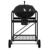 vidaXL Outdoor Grill with Wheel Black 35.83 x 27.95 x 42.13 in Metal