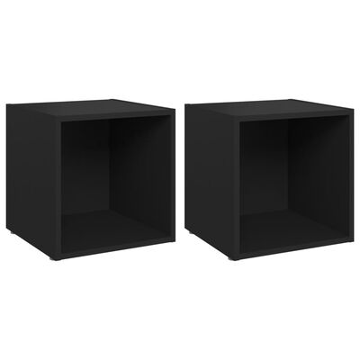 vidaXL TV Cabinets 2 pcs Black 14.6"x13.8"x14.6" Engineered Wood