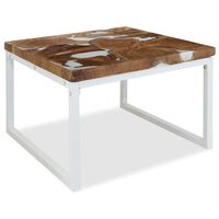 vidaXL Coffee Table Teak Resin 23.6"x23.6"x15.7"