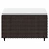 vidaXL Patio Footrest Brown PE Rattan Standard Adjustable Feet