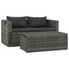 vidaXL Sofa Set Grey Poly Rattan
