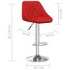 vidaXL Bar Stool Set of 2 Wine Red Faux Leather and Chromed Steel Medium